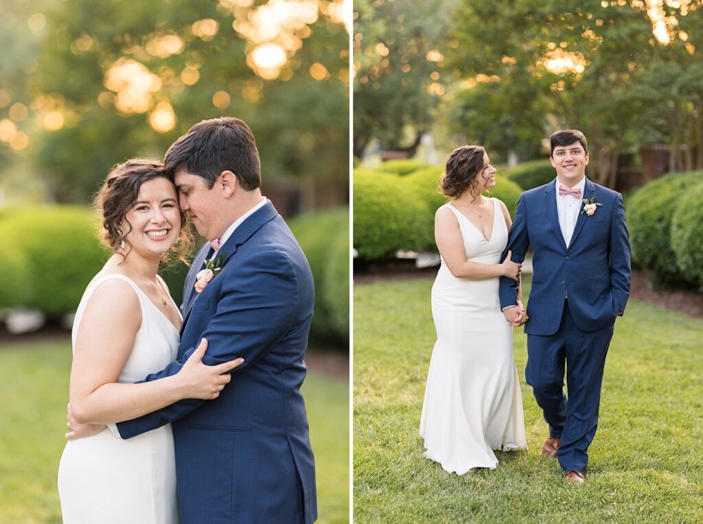 Bride and groom sunset photo inspiration | Spring Wedding | The Matthews House Wedding | The Matthews House Wedding Photographer | Raleigh NC Wedding Photographer