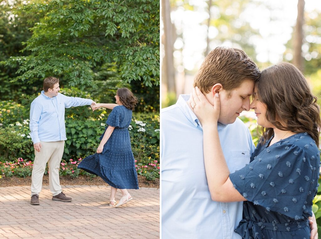 Engagement outfit inspiration for men and women | WRAL Gardens engagement photos | Raleigh NC wedding photographer 