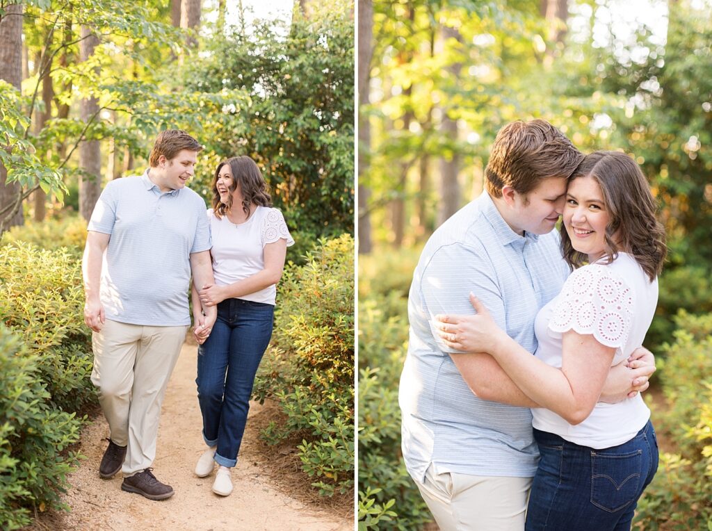 Garden inspired engagement outfit | WRAL Gardens engagement photos | Raleigh NC wedding photographer 