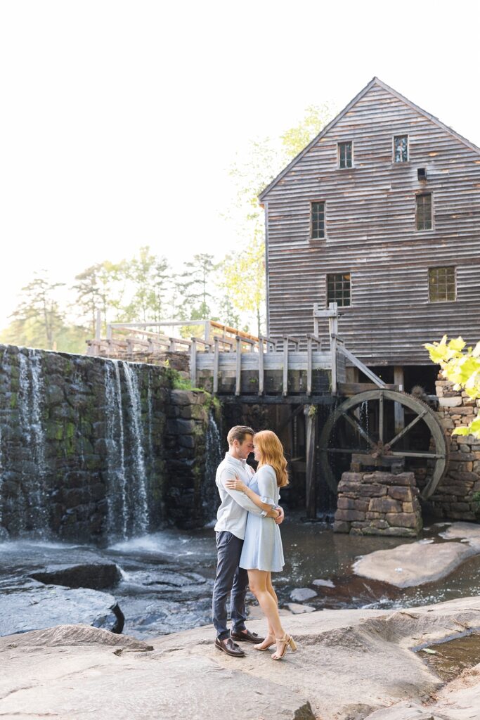 Mill inspired engagement photos | Yates Mill engagement photos | Raleigh NC wedding photographer 