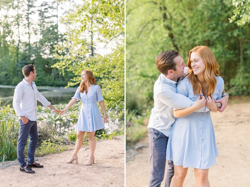 Engagement photo ideas | Yates Mill engagement photos | Raleigh NC wedding photographer 