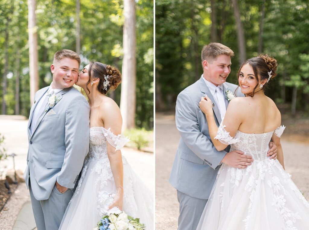 Bride and groom posing inspiration | Blue and white Wedding | Carolina Groves Wedding | Carolina Groves Wedding Photographer | Raleigh NC Wedding Photographer