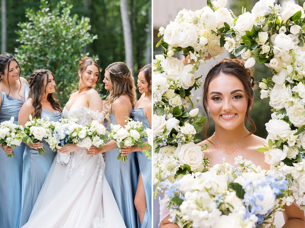 Bridesmaid photo inspiration | Blue and white Wedding | Carolina Groves Wedding | Carolina Groves Wedding Photographer | Raleigh NC Wedding Photographer