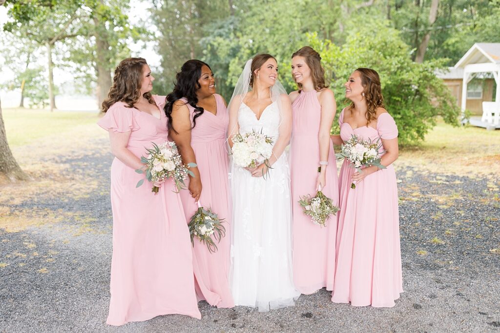 Bride and bridal party | Rustic wedding | Harvest House Wedding | Harvest House Photographer | Raleigh NC Wedding Photographer