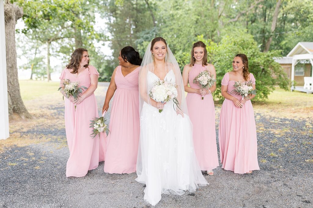 Bride and bridal party outfit inspiration | Rustic wedding | Harvest House Wedding | Harvest House Photographer | Raleigh NC Wedding Photographer