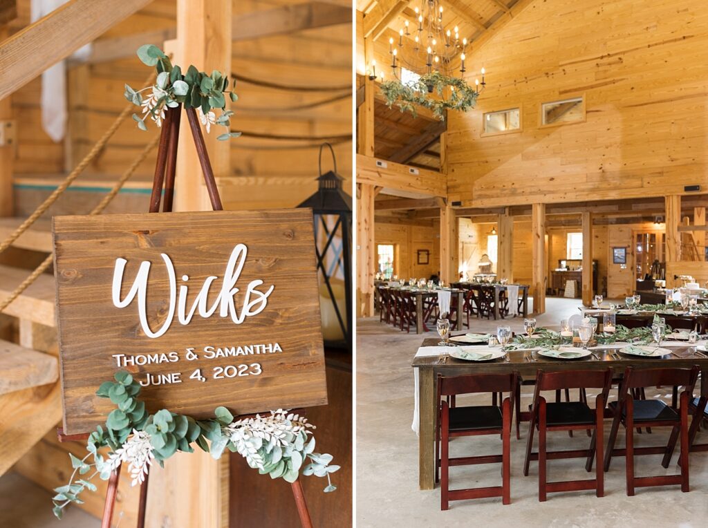 Rustin barn décor and rustic wedding signs | Rustic Wedding | Twin Oaks Barn Wedding | Twin Oaks Barn Wedding Photographer | Raleigh NC Wedding Photographer
