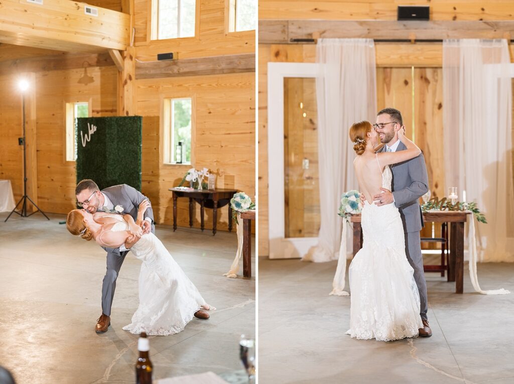 Bride and groom first dance | Rustic Wedding | Twin Oaks Barn Wedding | Twin Oaks Barn Wedding Photographer | Raleigh NC Wedding Photographer