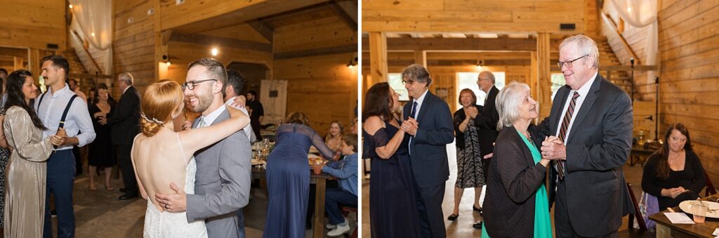Bride and groom dancing during reception | Rustic Wedding | Twin Oaks Barn Wedding | Twin Oaks Barn Wedding Photographer | Raleigh NC Wedding Photographer