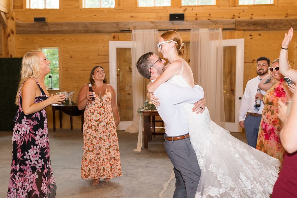 Bride and groom dancing | Rustic Wedding | Twin Oaks Barn Wedding | Twin Oaks Barn Wedding Photographer | Raleigh NC Wedding Photographer