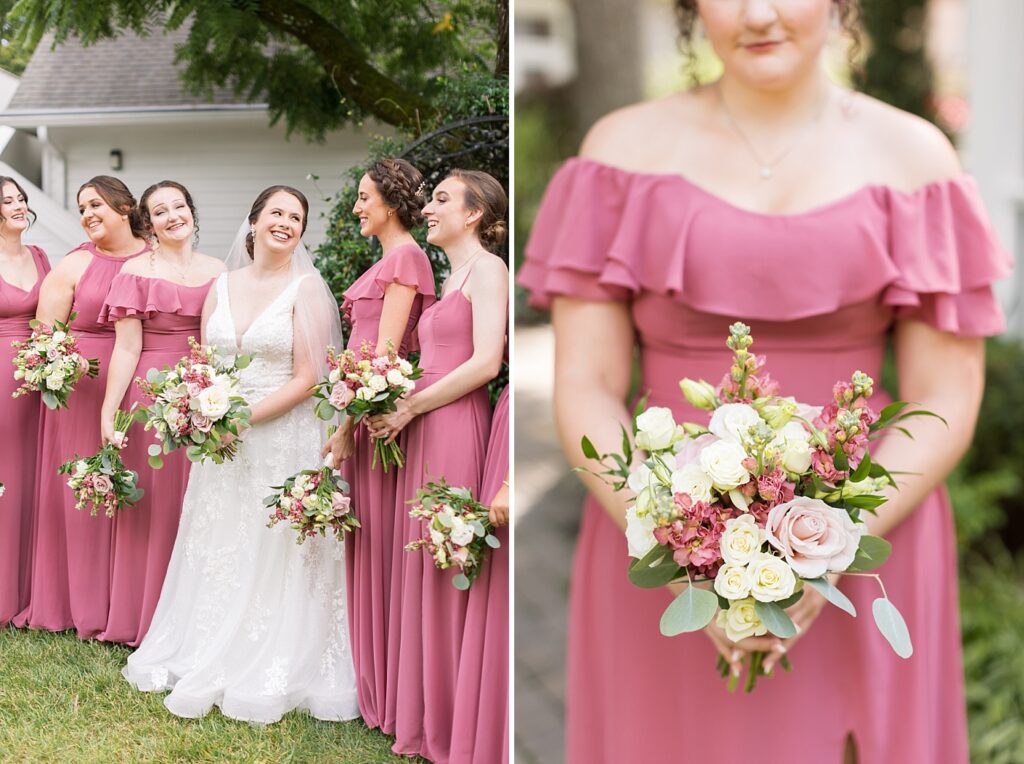 Pink wedding bouquet inspiration | Summer Wedding | The Matthews House Wedding | The Matthews House Wedding Photographer | Raleigh NC Wedding Photographer