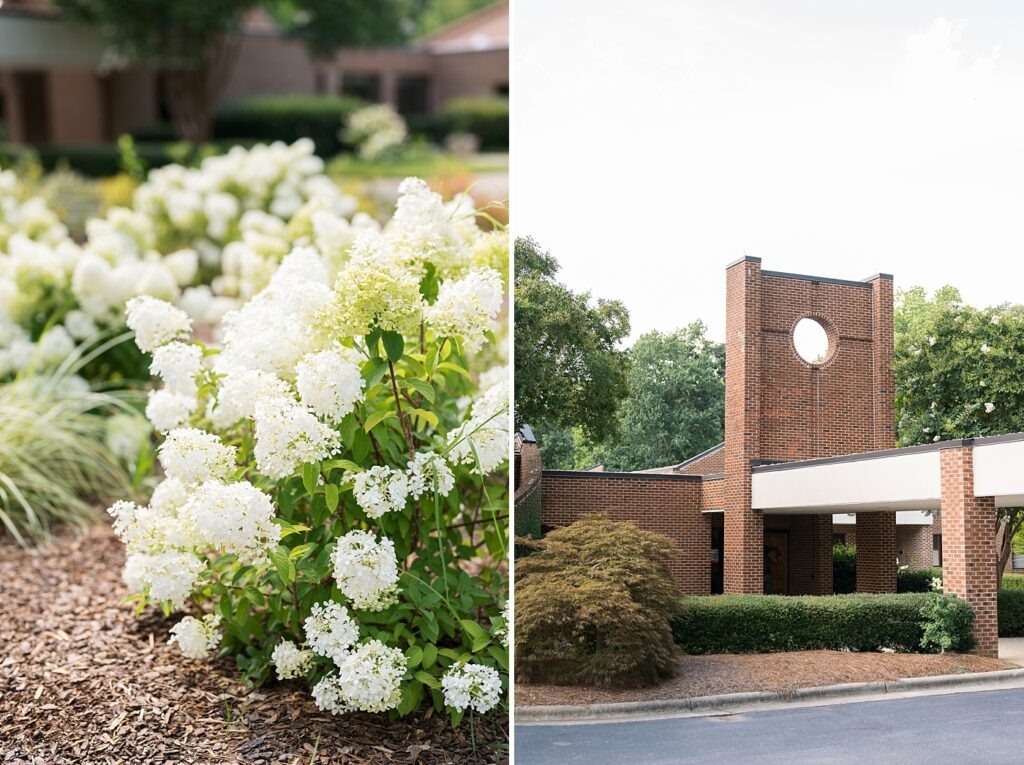 White blooming flowers in garden | Summer Wedding | The Matthews House Wedding | The Matthews House Wedding Photographer | Raleigh NC Wedding Photographer