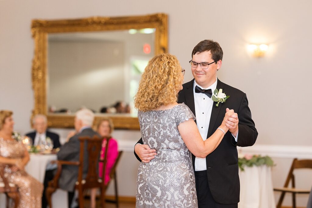 Groom dancing with mom | Summer Wedding | The Matthews House Wedding | The Matthews House Wedding Photographer | Raleigh NC Wedding Photographer