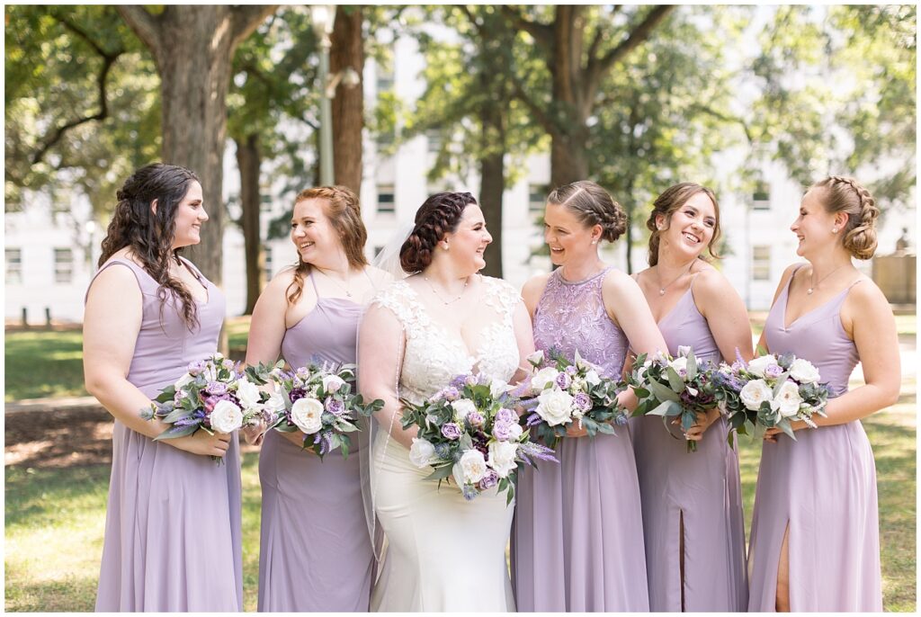 Bridal party posing inspiration | Caffe Luna Wedding | Caffe Luna Wedding Photographer | Raleigh NC Wedding Photographer