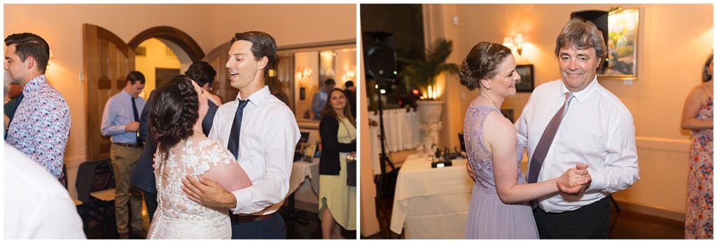 Bride and groom dancing with wedding guests | Caffe Luna Wedding | Caffe Luna Wedding Photographer | Raleigh NC Wedding Photographer