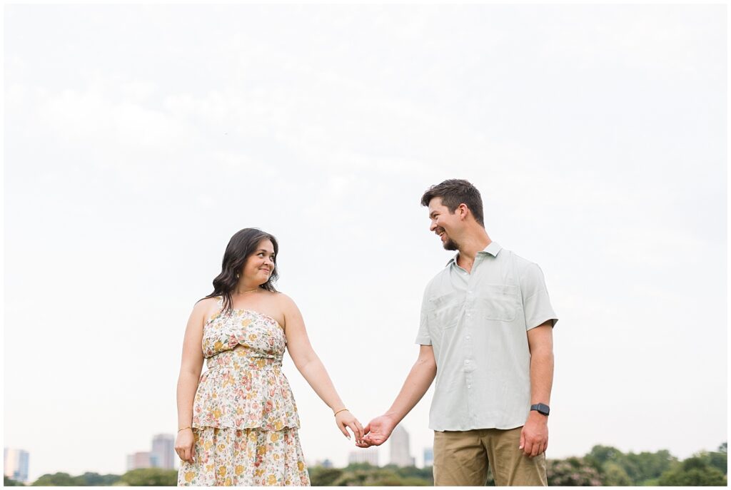 Downtown Raleigh Engagement | Dix Park Engagement | Raleigh skyline engagement