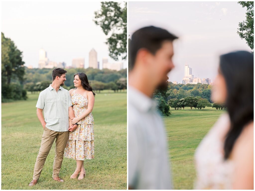 Downtown Raleigh Engagement | Dix Park Engagement | Raleigh skyline engagement