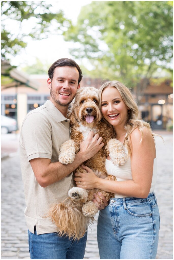 Urban engagement photos | Raleigh Engagement Photographer | Engagement photos with a dog | Engagement photos in Raleigh