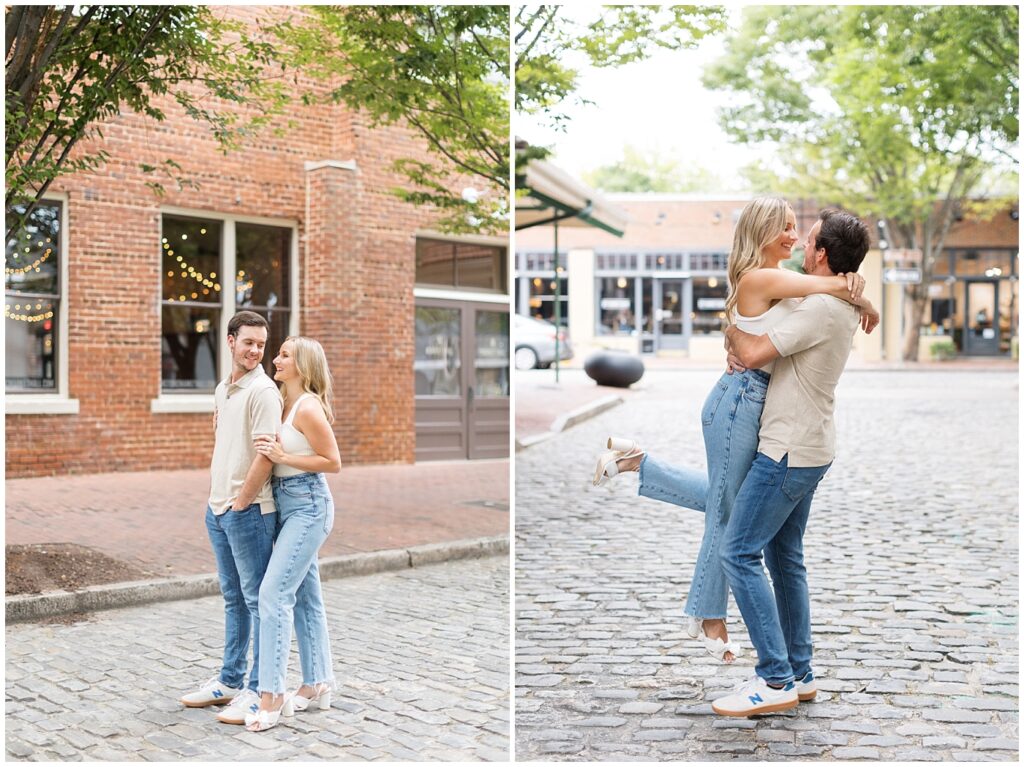 Urban engagement photos | Downtown Raleigh City Market | Raleigh Engagement Photographer | Engagement photos in Raleigh