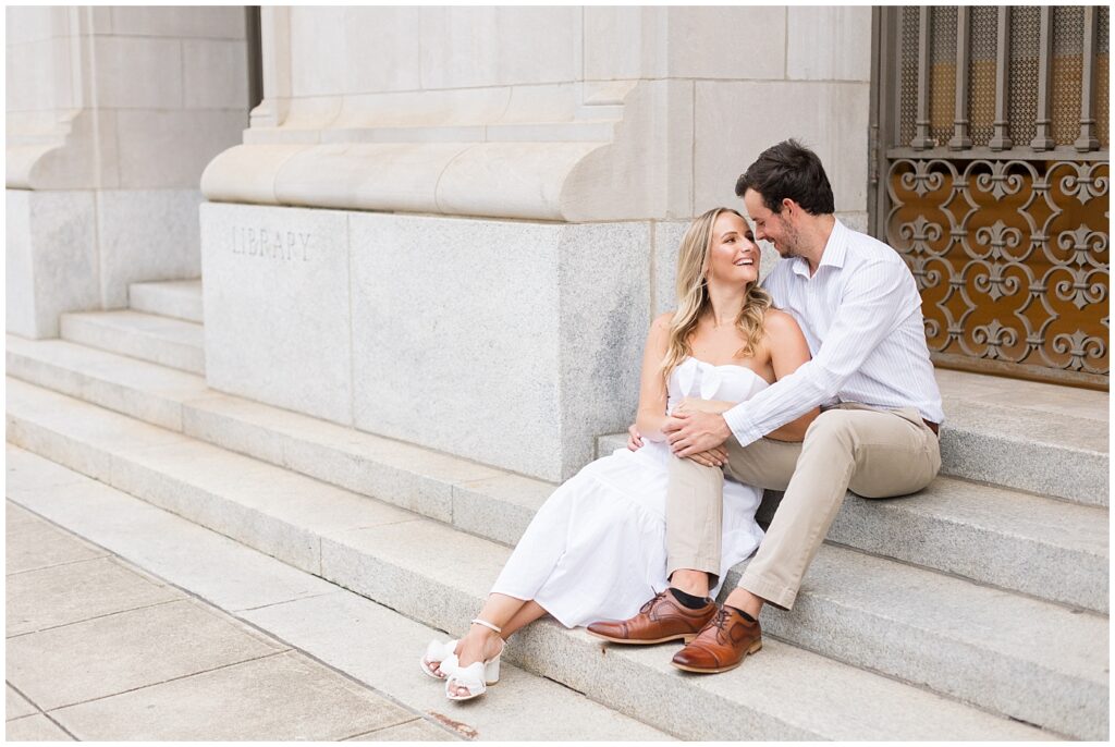 Classic engagement photo posing