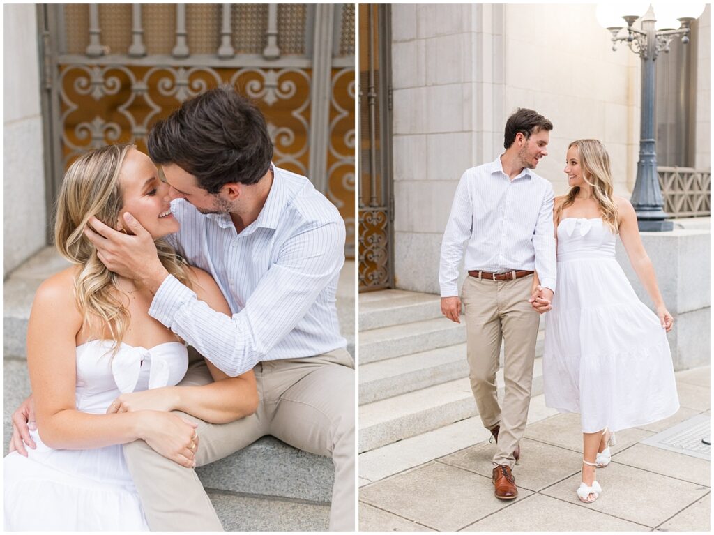 Engagement photo outfit inspiration | Urban engagement photos | Raleigh Engagement Photographer | Engagement photos in Raleigh