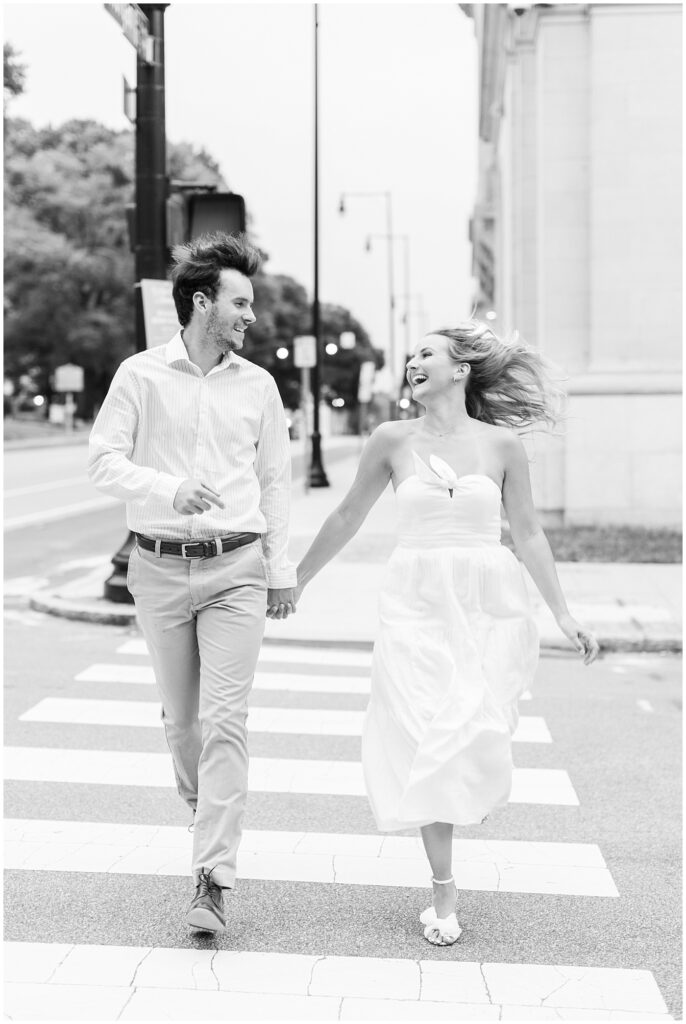 Urban engagement photos | Fayetteville Street | Raleigh Engagement Photographer | Engagement photos in Raleigh