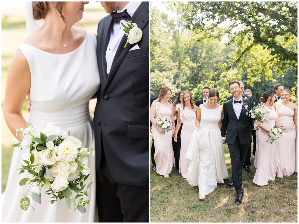 Bride and groom with wedding party | Summer Wedding | Angus Barn Wedding | Angus Barn Wedding Photographer | Raleigh NC Wedding Photographer