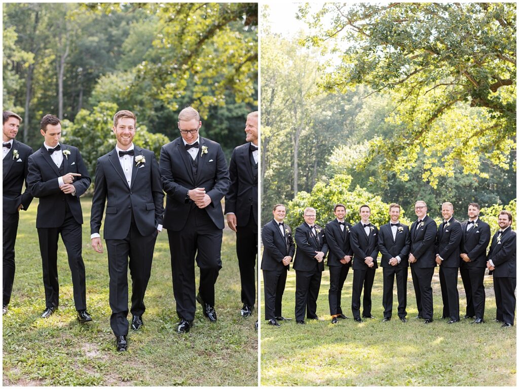 Groom with groomsmen | Summer Wedding | Angus Barn Wedding | Angus Barn Wedding Photographer | Raleigh NC Wedding Photographer