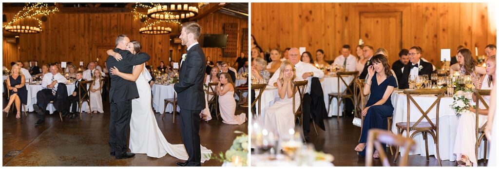 Father daughter dance during wedding reception | Summer Wedding | Angus Barn Wedding | Angus Barn Wedding Photographer | Raleigh NC Wedding Photographer