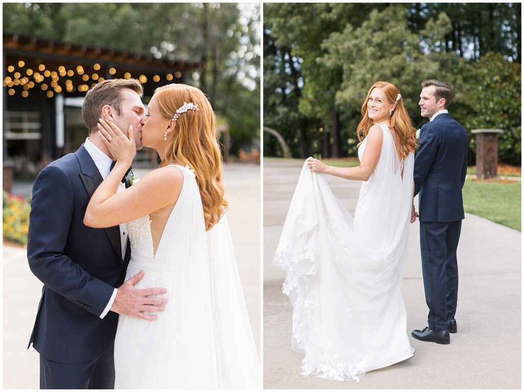 Bride and groom kissing | The Meadows Wedding | The Meadows Wedding Photographer | Raleigh NC Wedding Photographer