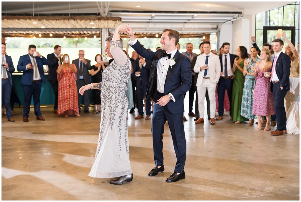 Mother son dance at wedding reception | The Meadows Wedding | The Meadows Wedding Photographer | Raleigh NC Wedding Photographer