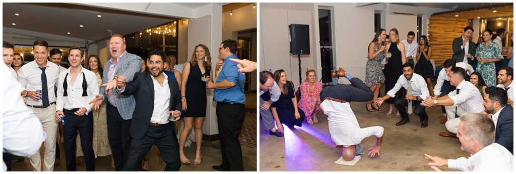 Wedding guests dancing during wedding reception | The Meadows Wedding | The Meadows Wedding Photographer | Raleigh NC Wedding Photographer