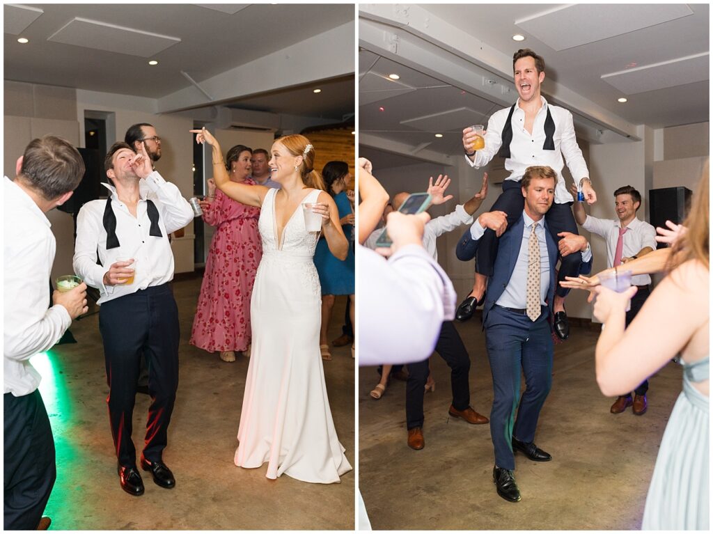 Bride and groom dancing during wedding reception | The Meadows Wedding | The Meadows Wedding Photographer | Raleigh NC Wedding Photographer