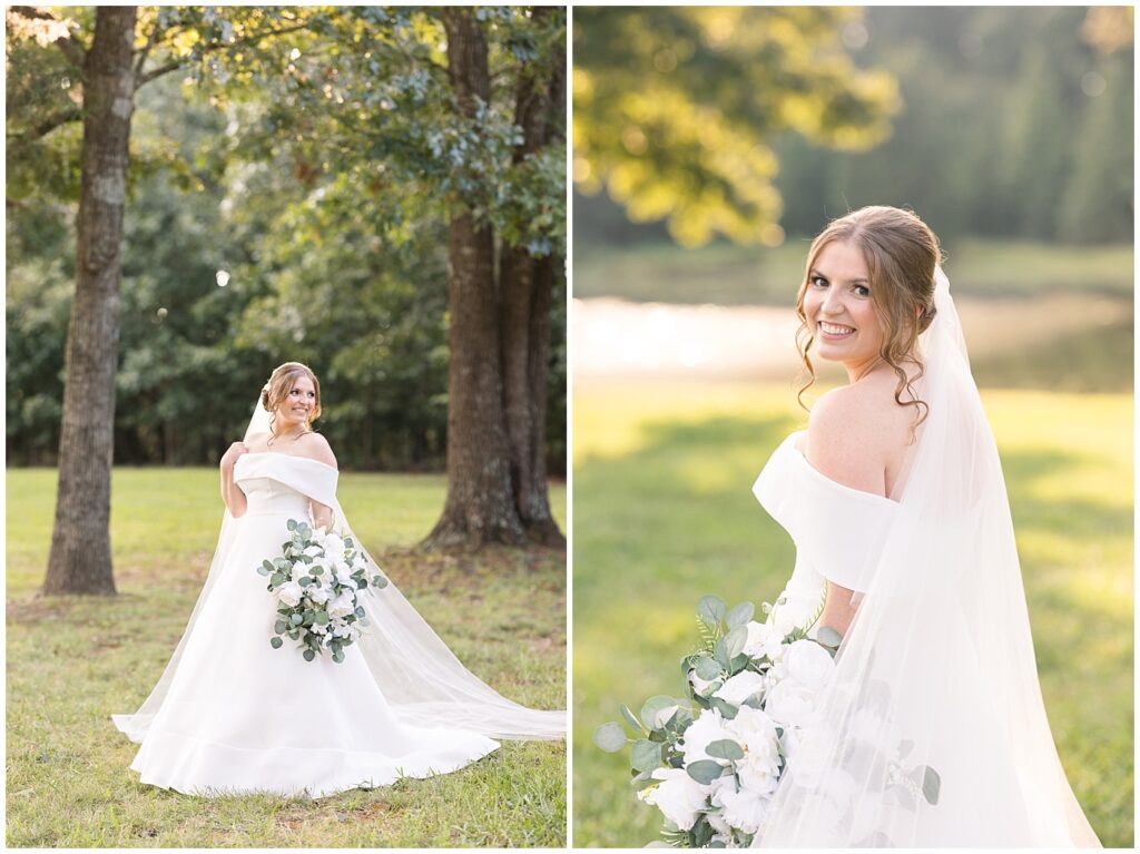 Bridal portraits at sunset | Bridal Portraits at The Farmstead | Raleigh NC Wedding Photographer | Bridal Portrait Photographer