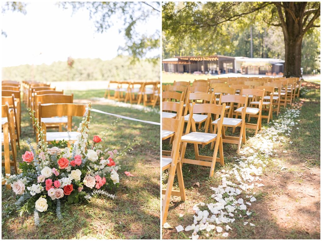 Wedding ceremony decor | The Meadows Wedding | The Meadows Wedding Photographer | Raleigh NC Wedding Photographer