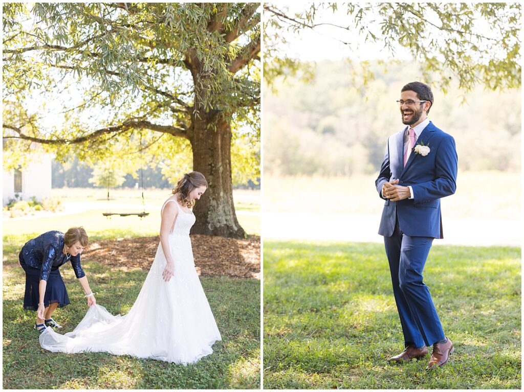 Bride and brother first look | The Meadows Wedding | The Meadows Wedding Photographer | Raleigh NC Wedding Photographer