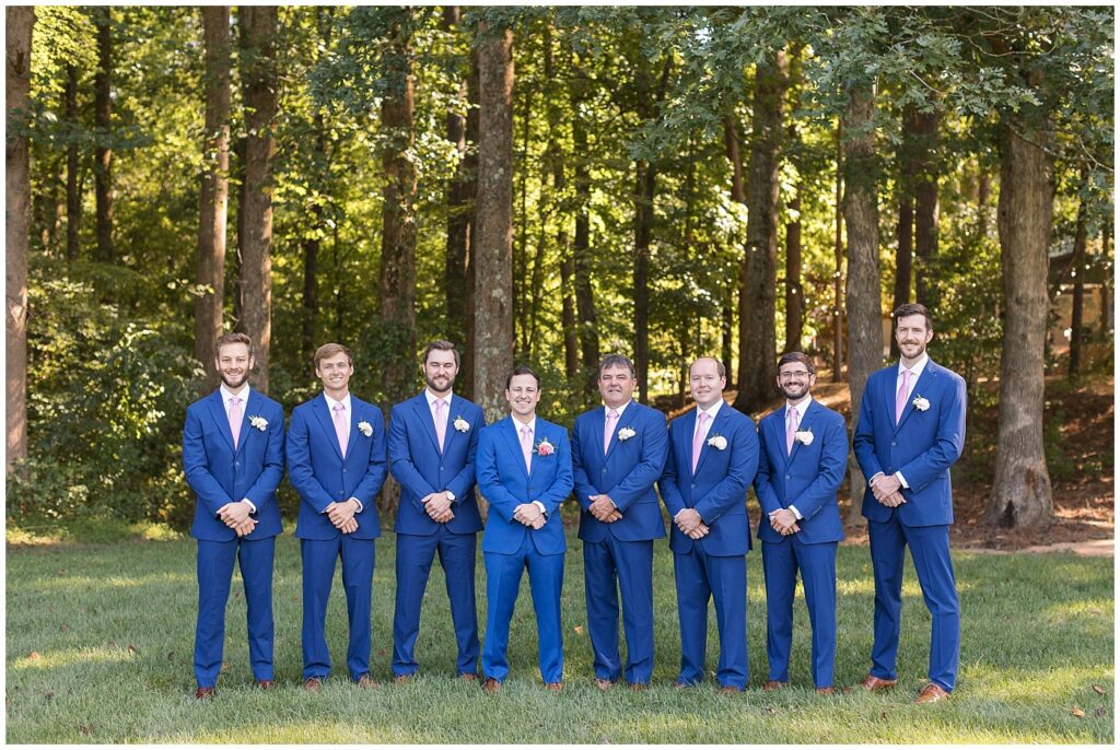 Groom and groomsmen smiling | The Meadows Wedding | The Meadows Wedding Photographer | Raleigh NC Wedding Photographer