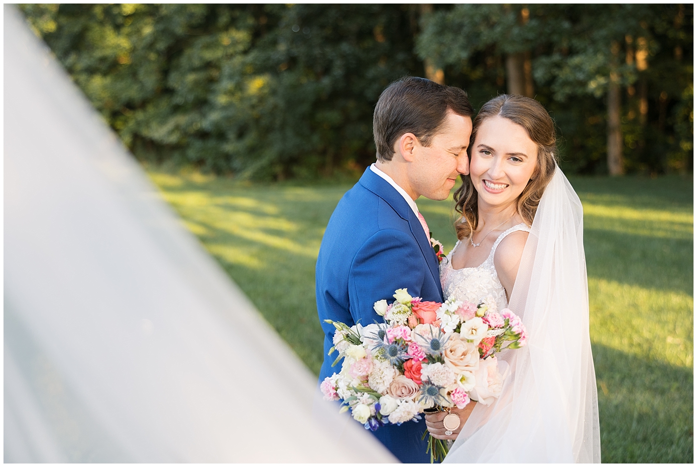 Pink and Blue wedding at The Meadows at Firefly Farm in Raleigh NC