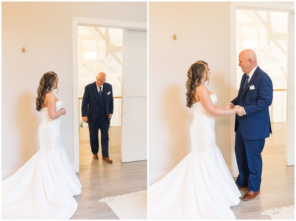 Father daughter first look | Carolina Grove Wedding | Carolina Grove Wedding Photographer | Raleigh NC Wedding Photographer
