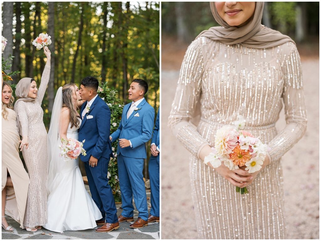 Wedding party photo ideas | Bridesmaid bouquet | Carolina Grove Wedding | Carolina Grove Wedding Photographer | Raleigh NC Wedding Photographer