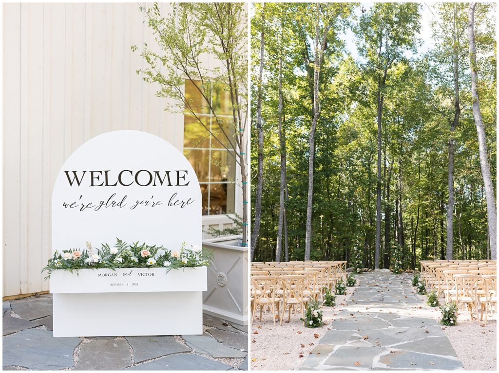 Wedding Welcome Sign Display | Wedding Ceremony Ideas | Carolina Grove Wedding | Carolina Grove Wedding Photographer | Raleigh NC Wedding Photographer