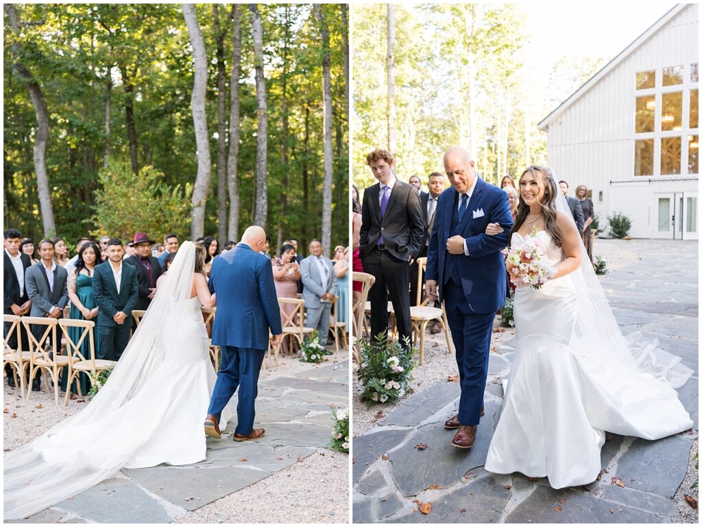 Bride walking down the aisle | Bride Entrance | Carolina Grove Wedding | Carolina Grove Wedding Photographer | Raleigh NC Wedding Photographer