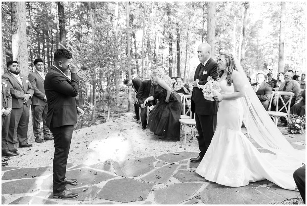 Bride walking down the aisle | Bride Entrance | Carolina Grove Wedding | Carolina Grove Wedding Photographer | Raleigh NC Wedding Photographer