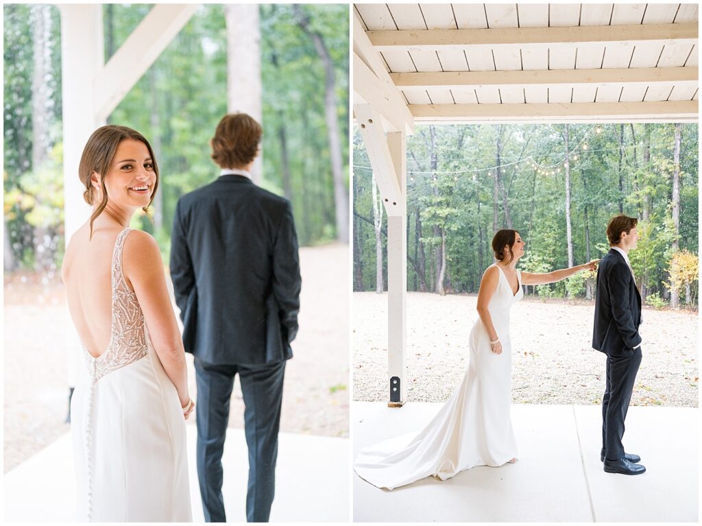 Bride groom first look | Carolina Grove Wedding | Carolina Grove Wedding Photographer | Raleigh NC Wedding Photographer