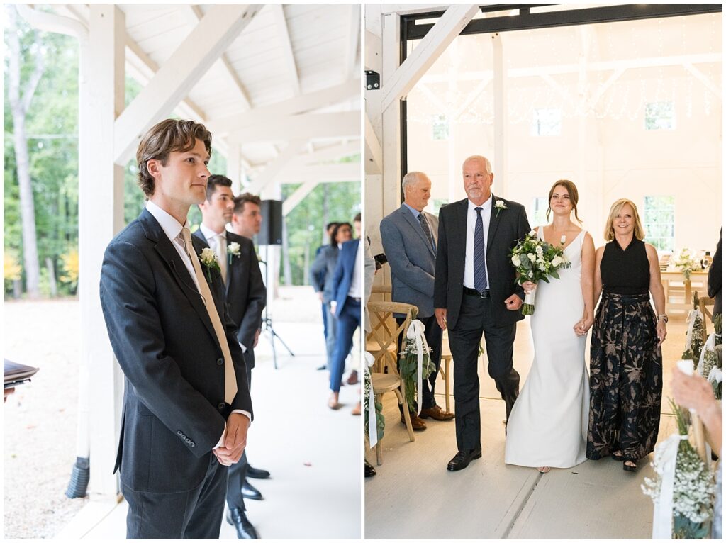 Bride walking down the aisle | Carolina Grove Wedding | Carolina Grove Wedding Photographer | Raleigh NC Wedding Photographer