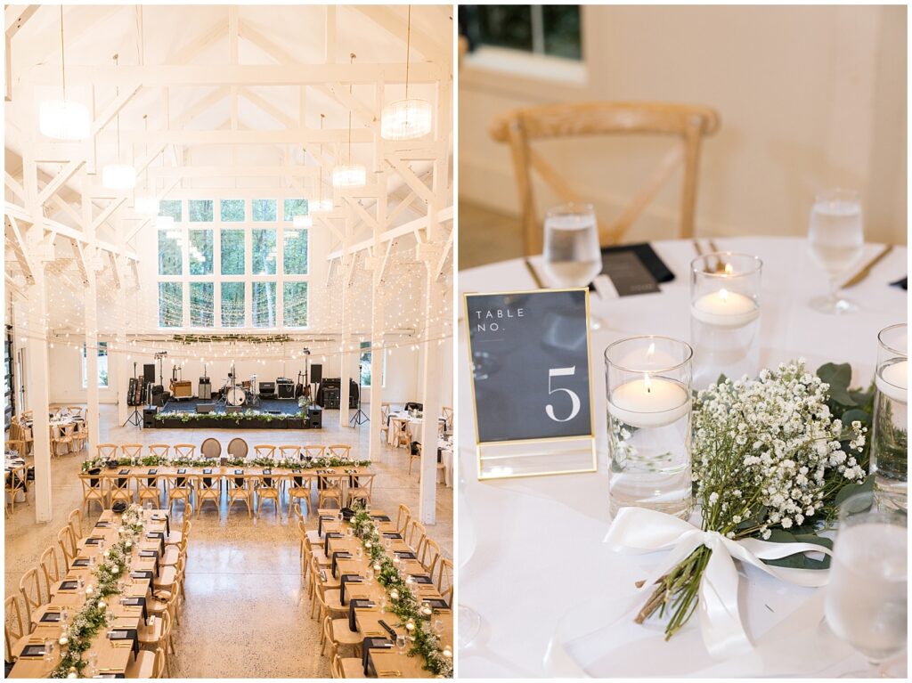 Wedding venue table decor inspiration | Carolina Grove Wedding | Carolina Grove Wedding Photographer | Raleigh NC Wedding Photographer