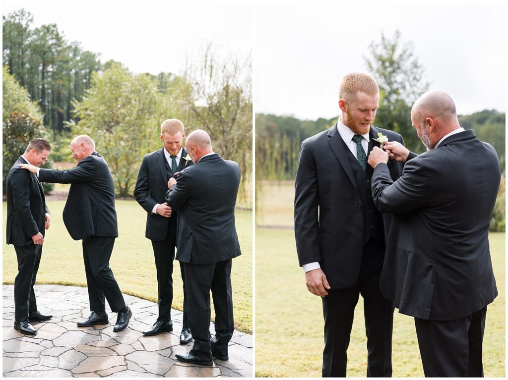 Groomsmen portraits at the pavilion at carriage farm | NC Wedding Photographer | Raleigh Wedding Photographer