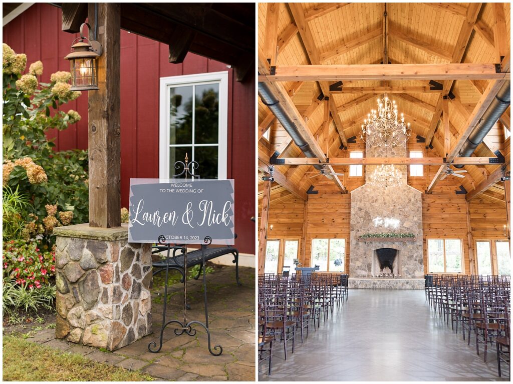 Wedding Welcome Sign Display | Wedding Ceremony Ideas | Pavilion at Carriage Farm Wedding | NC Wedding Photographer | Raleigh Wedding Photographer