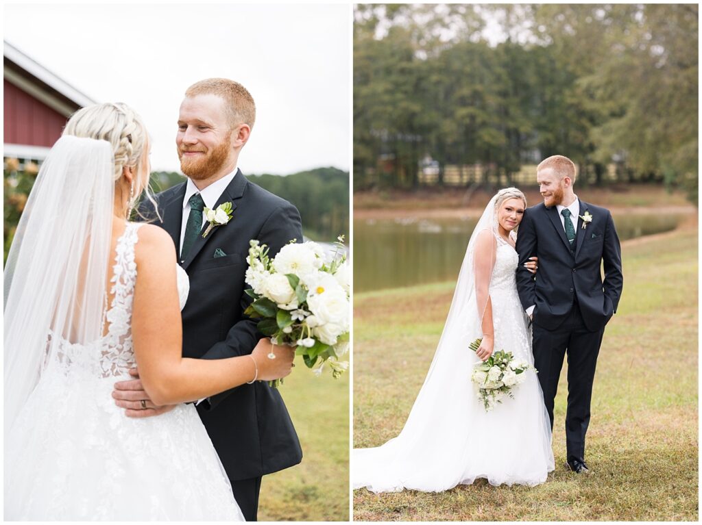 Bride and groom just married portraits | Pavilion at Carriage Farm Wedding | NC Wedding Photographer | Raleigh Wedding Photographer