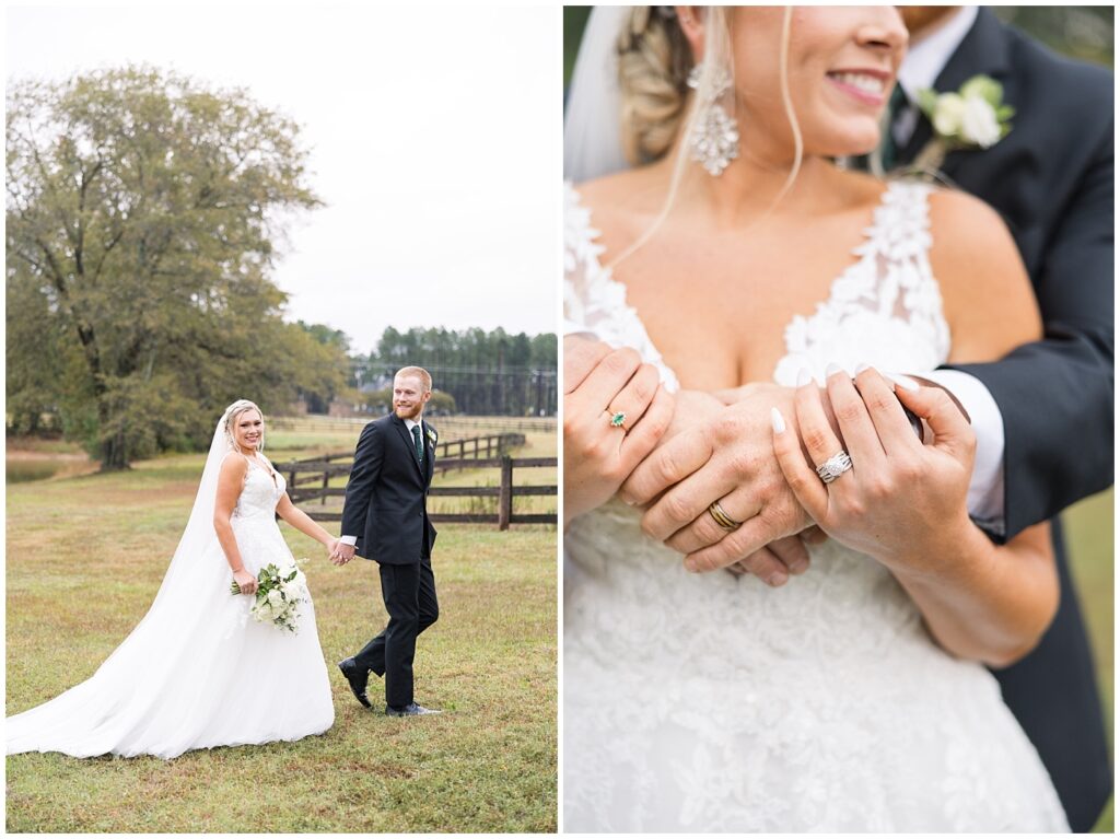 Bride and Groom just married portraits | Pavilion at Carriage Farm Wedding | NC Wedding Photographer | Raleigh Wedding Photographer