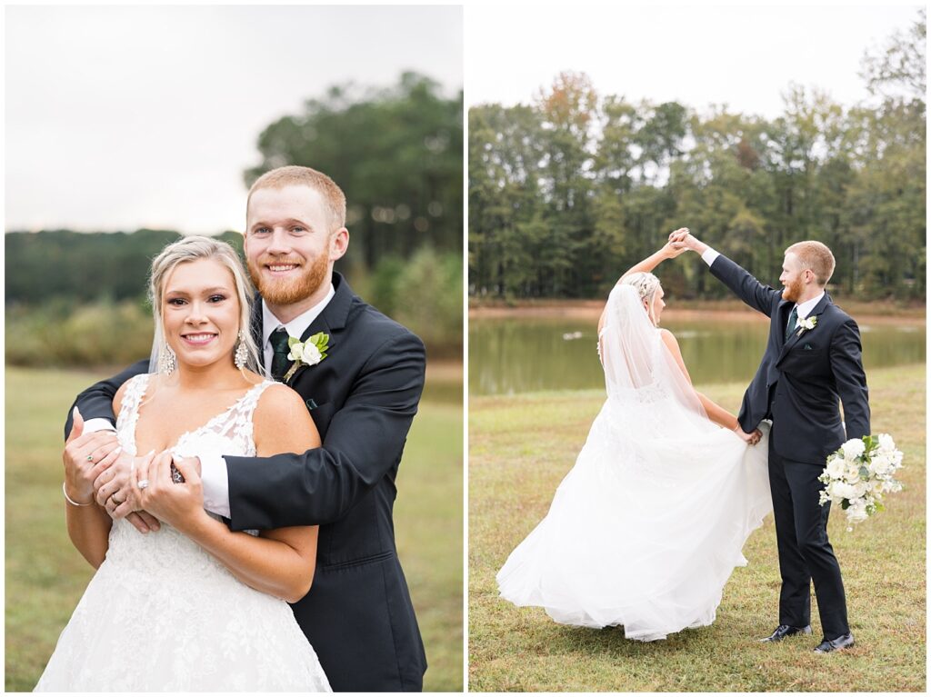 Bride groom Portrait Posing |  Pavilion at Carriage Farm Wedding | NC Wedding Photographer | Raleigh Wedding Photographer